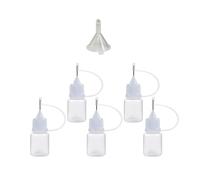 Kit applicateur de colle à pointe d'aiguille de 3 à 100ML, bouteille avec entonnoir for Quilling de papier, bricolage, outil artisanal en papier for Scrapbooking, 1 Kit(5ml White)