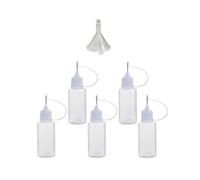 Kit applicateur de colle à pointe d'aiguille de 3 à 100ML, bouteille avec entonnoir for Quilling de papier, bricolage, outil artisanal en papier for Scrapbooking, 1 Kit(15ml White)
