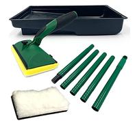 Kit applicateur de terrasse avec deux tampons de peinture à double couche, un tampon moelleux pour terrasse en bois, et un tampon plat pour abri de jardin et clôture Applicateur d'huile de terrasse