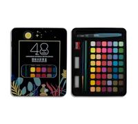 Kit Aquarelle Peinture, 48 Couleurs Coffret Aquarelle, Kit Peinture Adulte portable pour école maison artistes debutant professionnel, avec papier aquarelle/échantillons de couleurs/éponges, etc