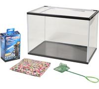 Kit Aquarium rectangulaire 16L avec Filtre, Gravier et épuisette