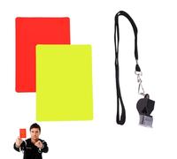 Kit Arbitre Football Complet avec 1 Sifflet Sonore et Cartons Rouge Jaune Standard, Accessoire Essentiel pour Matchs Officiels et Entraînements Sportifs, Conception Ergonomique pour Arbitrage Précis