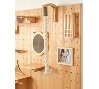 Kit Arbre à Chat Mural modulable DIY - Bois Massif Personnalisable & évolutif - Fixation Invisible & Outils Inclus (Corde de Jute)