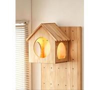 Kit Arbre à Chat Mural modulable DIY - Bois Massif Personnalisable & évolutif - Fixation Invisible & Outils Inclus (Maison pour Chat)