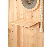 Kit Arbre à Chat Mural modulable DIY - Bois Massif Personnalisable & évolutif - Fixation Invisible & Outils Inclus (Plateforme élargie)