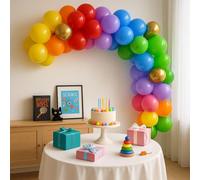 Kit Arc de Ballons Multicolore 3m, 65 Pièces avec Accessoires DIY, Décoration Ballons Arc-en-Ciel pour Anniversaire, Baby Shower, Mariage - ABC Ballons