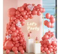 Kit Arc de Ballons Rose, 105pcs 5 10 12 18 pouces Kit de Guirlande de Ballon, Vintage Rose Guirlande Ballons en latex Anniversaire Mariage Baby Shower Filles Femmes Garçons Homme Décorations de Fête