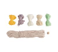 Rayher 55946999 Arc-en-ciel en macramé, 1 set, 25X20cm, avec mode d’emploi, décoration murale, tenture, chambre d’enfant, cadeau, baptême, communion, Coloré