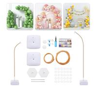 Kit Arche Ballon,2.5m & 1.5m Kit De Support Pour Arche De Ballons Arche De Ballons D'Anniversaire RéUtilisable Structure,Pour Mariage, Anniversaire, Remise De DiplôMe,Doré
