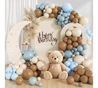Kit Arche Ballon Marron et Bleu, Guirlande Ballon Anniversaire avec ballon Marron Beige Bleu et Nude, Kaki Pour Decoration Anniversaire, Baby Shower Neutre, Mariage, Bapteme Garcon