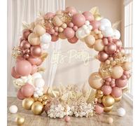 Kit Arche Ballon Or Rose, 115Pcs Guirlande Anniversaire Beige Avec Balloon Or Rose pour Decoration Arche Ballon Anniversaire Fete Fille Femme, Decoration Mariage Bohème, Bapteme, Baby Shower