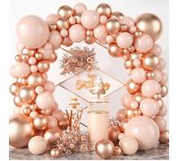 Kit Arche Ballon Rose Gold - 101 Pcs Rosa Ballons Pour Anniversaire Fille, Décoration Mariage, Baptême, Barbie, Baby Shower - Heliu