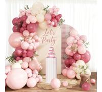 Kit Arche Ballon Rose Rétro, 110 Pcs Guirlande Anniversaire Rose Avec Balloon Pink Beige pour Decoration Arche Ballon Anniversaire Fete Fille Femme, Decoration Mariage Bohème, Bapteme, Baby Shower