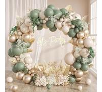 Kit Arche Ballons Vert Sauge, 108 Pièces Arche Ballon Anniversaire Vert