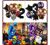 Kit Arche de Ballons Thème Académie Magique Dessin Animé, Ballon Snitch, Chapeau de Sorcier, Fournitures de Fête d'Halloween, Décoration d'Anniversaire, Cadeau D1