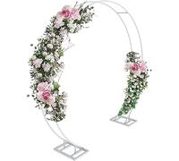 Kit Arche de Mariage: Kit d’Arc de Ballon Anniversaire Photo de Fleur Ronde 240cm Métallique Cercle Double Cérémonie de Décoration du Mariage Photographie Fête - Blanc