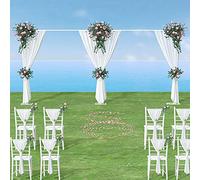 Kit Arche Double Mariage en Fer, Grande Arche de Ballon Fleur Métallique Amovible de Décoration Support de Fond pour Mariage, Cérémonie, Anniversaire, Noël, Photographie, Taille Réglable 3m x 6m