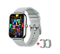 (Kit argent KU6) Montre connectée sport KU6 1,91 pouce NFC avec appels Bluetooth, plus de 110 modes