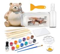 Kit Argile Autodurcissante, Kit Poterie Adulte, Kits de Poterie avec Argile Autodurcissante, Argile Séchant à L'air, Des Outils Riches, Pigment Brosse, Vernis Brillant, Pratique et Amusant, 10 Pièces
