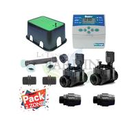Kit Arrosage Automatique 2 zones pour arrosage pour programmateur électrique. Controlateur Hunter ELC401 + Electrovanne 100HV