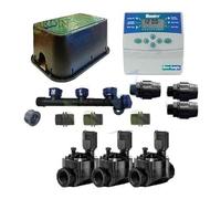 Kit Arrosage Automatique 3 zones pour irrigation pour programmateur électrique. Controlateur de Jardin ELC401 + Electrovanne 100HV