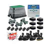 Kit Arrosage Automatique 6 zones pour arrosage pour programmateur électrique. Controlateur Hunter ELC601 + Electrovanne 100HV