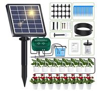 Kit Arrosage Automatique Goutte à Goutte énergie Solaire pour Jardin, Système D'irrigation Automatique de Jardin avec 12 Modes de Minuterie+Tuyau de 15 m pour Jardin, Plantes de Balcon, Légumes