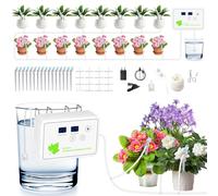 Kit Arrosage Automatique Interieur,GuKKK Systeme Arrosage Automatique Goutte a Goutte avec 12M Tuyau Arrosage,kit d'arrosage goutte à goutte Arrosage des plantes d'intérieur pour 16 plantes en pot