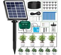 Kit Arrosage Automatique Solaire pour Jardin, Systeme Arrosage Automatique Goutte a Goutte avec Minuterie et Tuyau de 15M, Systeme Arrosage Automatique pour Intérieur Exterieur Jardin Balcon Potager