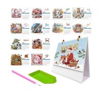 Kit Art Diamant Calendrier 2026,Calendrier Mensuel d'Art de Pierres Précieuses - Planificateur Esthétique pour Étudiant Voyage Décoration,Décoration pour Fête Maison Chambre