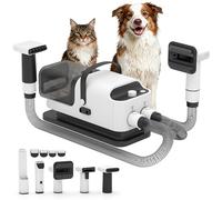 Kit aspirateur et sèche-cheveux PawHut pour chiens, sèche-cheveux 5 en 1 avec tondeuse pour poils épais, courts et longs, brosse anti-mue, aspirateur d'une puissance d'aspiration de 12 000 Pa, 4
