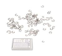 Kit assorti de clips pour réparation de montres, ensemble d’agrafes en alliage E pour la réparation de montres, 90 pièces de tailles variées de 1,5 mm à 3 mm, avec boîte de