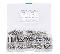 Kit assorti de vis à tête creuse hexagonale en acier inoxydable 304, ensemble combiné de longueurs multiples comprenant des vis M3, M4, M5, M6 et M8 pour l’industrie, (180 pièces (M4))