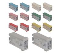 Kit assortiment de fusibles pour voiture, kit automobile fusibles - fusibles à cartouche avec petite fente de 14 pièces - fusibles de rechange, fusibles assortis, 15A, 20A, 25A, 30A, 40A, 50A, 60A