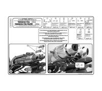 Givi Kit de montage PL351/T351 pour Yamaha FZ6 S2 600 Noir/Argenté