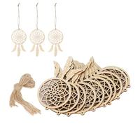 Kit attrape-rêves en bois 40 pièces, pendentif attrape-rêves inachevé, ornement décoratif suspendu pour l'artisanat d'art, bricolage
