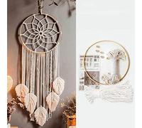 Kit attrape-rêves en macramé, fil de coton, fil de macramé, pour bricolage, artisanat, décoration murale, cintre de plantes, attrape-rêves, attrape-rêves
