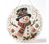 Kit Attrape-Soleil Noël Perles DIY 25cm Bordure Dentelle(B) | Bordure dentelle élégante, acrylique rond 25cm, reflet , fenêtre pour cheminée, ambiance festive