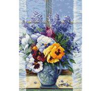 Kit au point compté Luca-S "Bouquet de pensées", 25x36cm