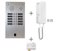 Kit audio 2r 10bp 2 voice programmé - URMET KA83/210