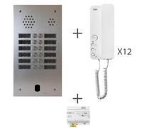 Kit audio 2r 12bp 2 voice programmé - URMET KA83/212