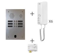 Kit audio 2r 6bp 2 voice programmé - URMET KA83/206