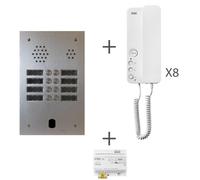 Kit audio 2r 8bp 2 voice programmé - URMET KA83/208