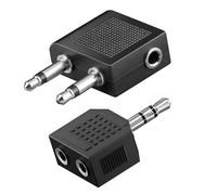 Kit Audio Avion Adaptateur Audio Jack 3.5mm et Doubleur 3.5mm Akashi Noir