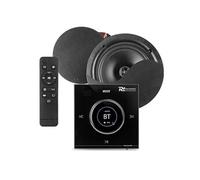 Kit Audio Encastrable Power Dynamics B50B Ampli Mural BT 2x 25W 2 Enceintes Plafond Noir