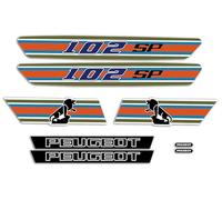Kit Autcollants 102 SP pour décorer Votre mobylette Peugeot comme à l'époque (Bleu)