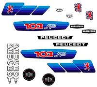 Kit Autcollants 103 SP Phase 2 pour décorer Votre mobylette Peugeot comme à l'époque (Bleu et Rouge)