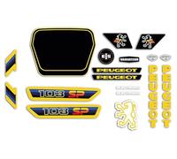 Kit Autcollants 103 SP pour décorer Votre mobylette Peugeot comme à l'époque (Noir Jaune)