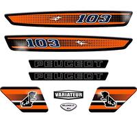 Kit Autcollants 103 SP pour décorer Votre mobylette Peugeot comme à l'époque (Orange foncé)