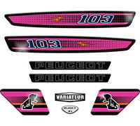 Kit Autcollants 103 SP pour décorer Votre mobylette Peugeot comme à l'époque (Rose)